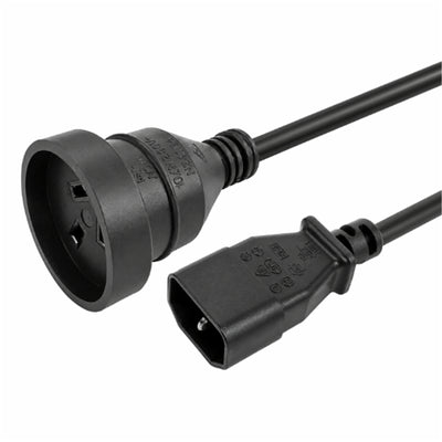 DYNAMIX C-POWERUPS - 0.5m 3-Pin Socket to IEC C14 Male Connector. 10A. Power Cord.