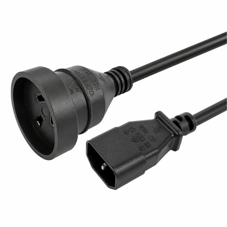 DYNAMIX C-POWERUPS - 0.5m 3-Pin Socket to IEC C14 Male Connector. 10A. Power Cord.