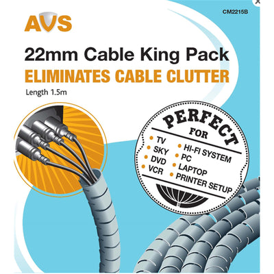 AVS CM2215B Kabelmanagement – 22 mm – 1,5 m – Schwarz