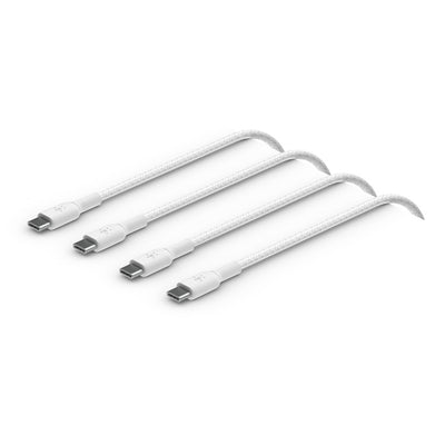 Belkin BoostCharge  Braided USB-C Cable - 1m - White - (2 Pack)