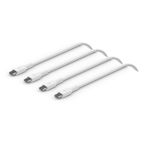 Belkin BoostCharge  Braided USB-C Cable - 1m - White - (2 Pack)