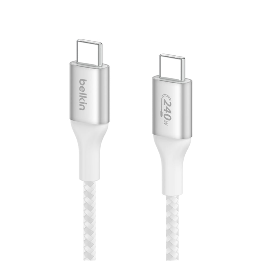 Belkin 240W Braided USB-C Cable - 1m - White