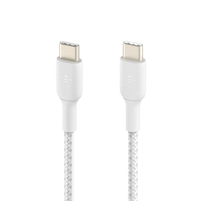 Belkin BoostCharge geflochtenes USB-C-Kabel – 15 cm – Weiß