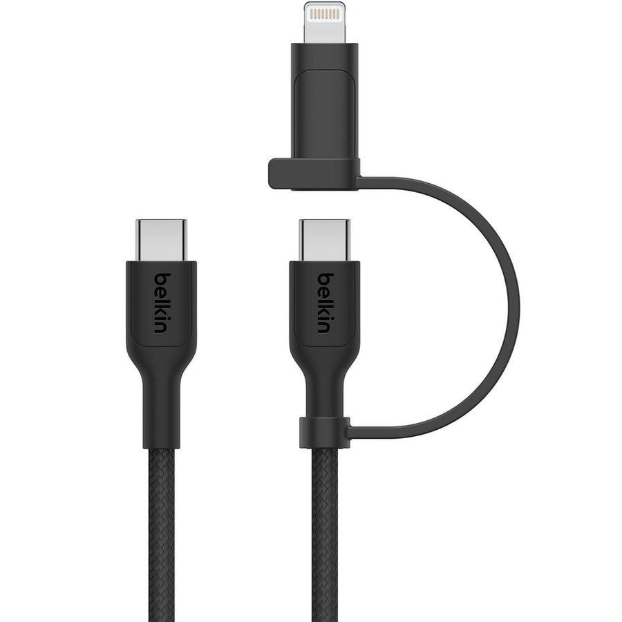Belkin BoostCharge Pro 2-in-1 Cable with USB-C & Lightning Connector - Black