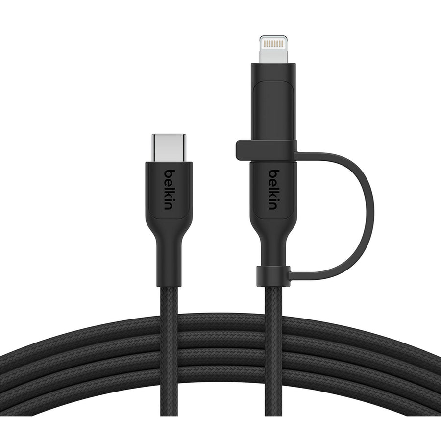 Belkin BoostCharge Pro 2-in-1 Cable with USB-C & Lightning Connector - Black
