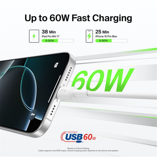 Belkin BoostCharge USB-C to USB-C Cable 60W - 1m ( White )