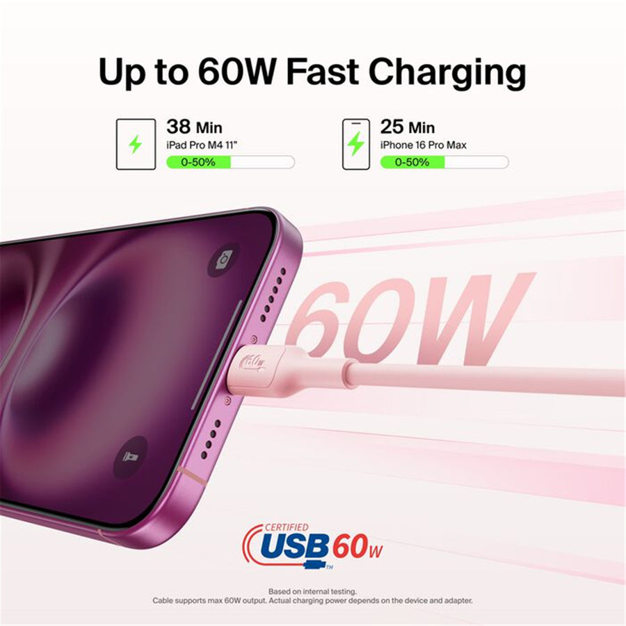 Belkin BoostCharge USB-C to USB-C Cable 60W - 1M ( Pink )