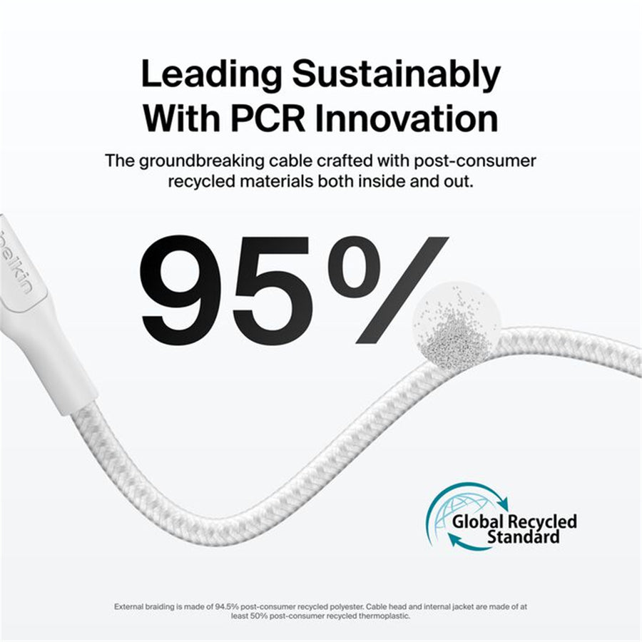 Belkin CAA020FQ1MWH - BOOSTCHARGEPRO BRAID USB-A + LTG 1M WHT