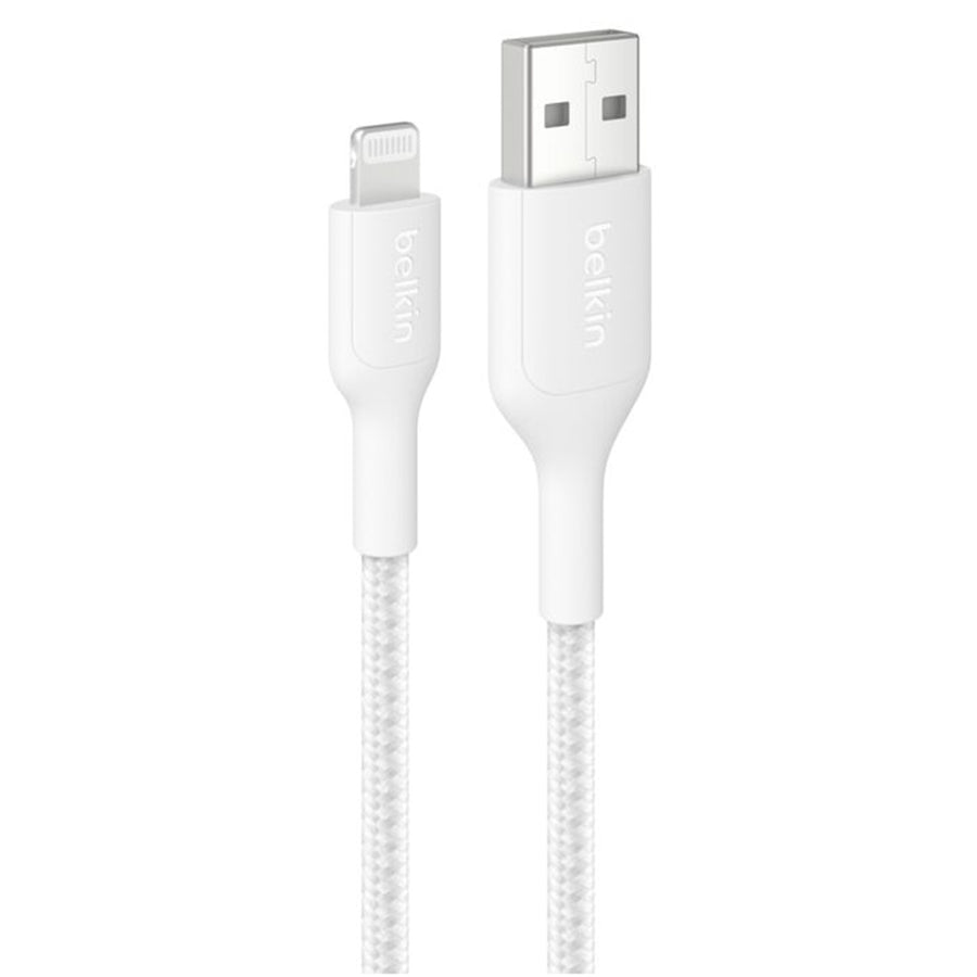 Belkin CAA020FQ2MWH - Braided USB-A Cable LTG Connector 2m WH