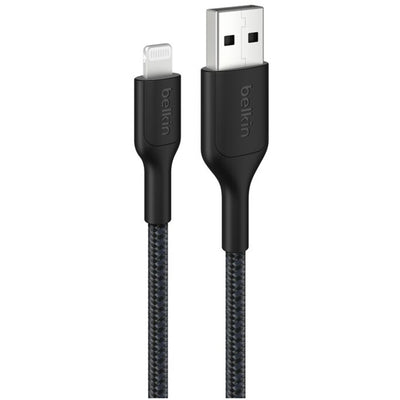 Belkin CAA020FQ0MBK - geflochtenes USB-A-Kabel mit Lightning-Anschluss, 15 cm