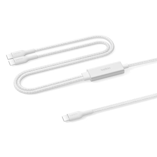 Belkin BoostCharge Pro 140W Dual USB-C to C Cable - White -1.5M ( White)