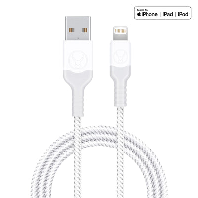 Bonelk Long-Life USB-A to Lightning Cable - 2m - White - Grey