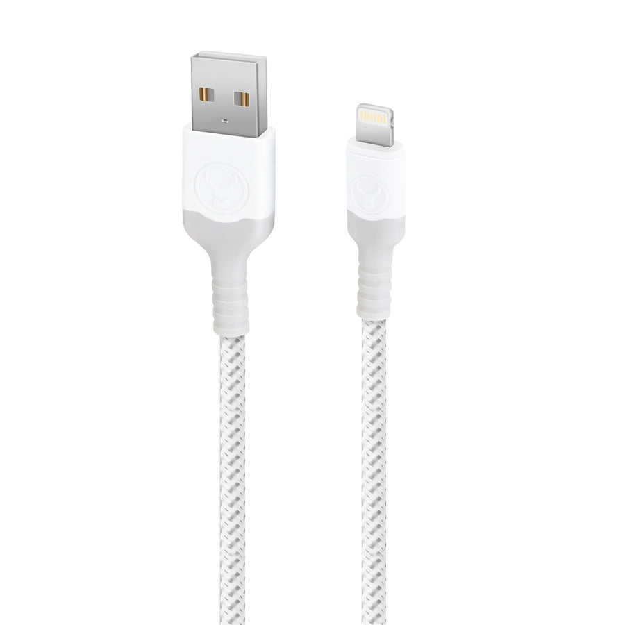 Bonelk Long-Life USB-A to Lightning Cable - 2m - White - Grey