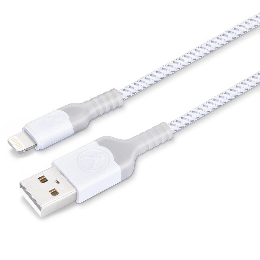 Bonelk Long-Life USB-A to Lightning Cable - 2m - White - Grey
