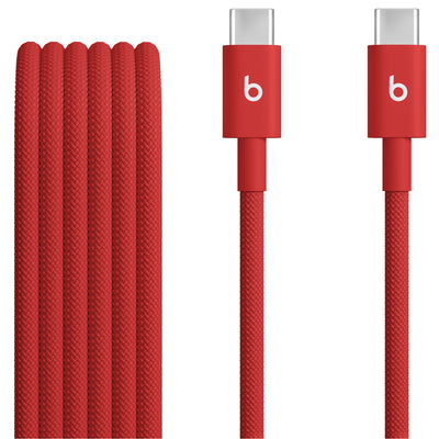 Beats   USB-C to USB-C Woven Cable (1.5 m) - Rapid Red