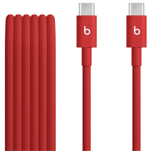Beats   USB-C to USB-C Woven Cable (1.5 m) - Rapid Red
