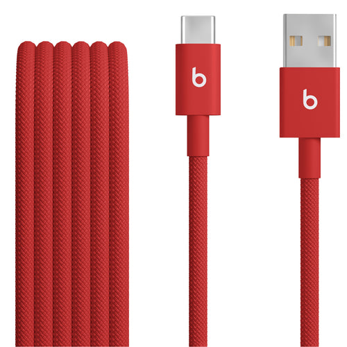 Beats   USB-A to USB-C Woven Cable (1.5 m) - Rapid Red