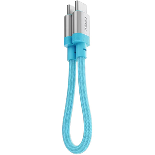 CUKTECH 240W 6A 15cm USB-C to USB-C Magnetic Ports Fast Charging Braided Cable - Blue -