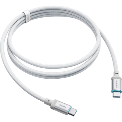 CUKTECH 240W 6A 1.5m USB-C to USB-C Fast Charging Braided Cable - White -