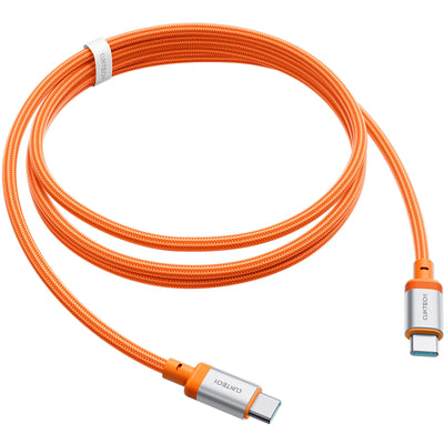 CUKTECH 240W 6A 1.5m USB-C to USB-C Fast Charging Braided Cable - Orange -