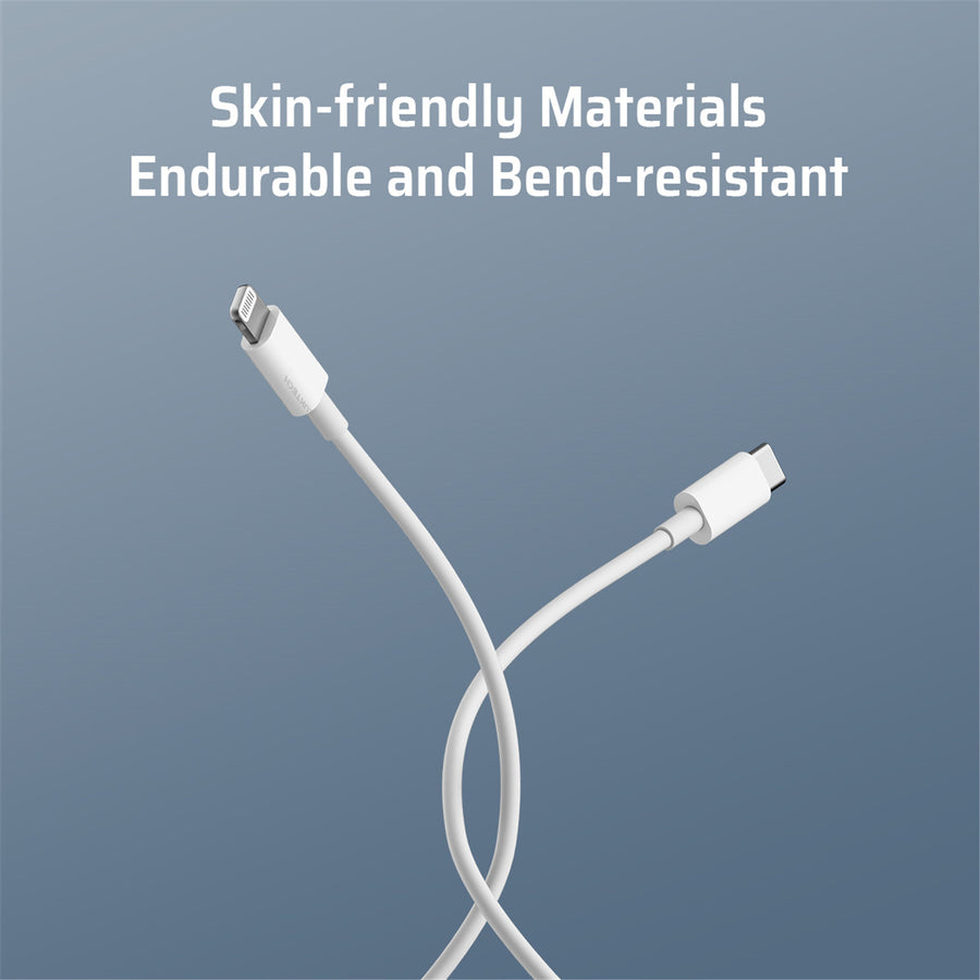 CUKTECH 1m USB-C to Lightning  Charge Cable - White -