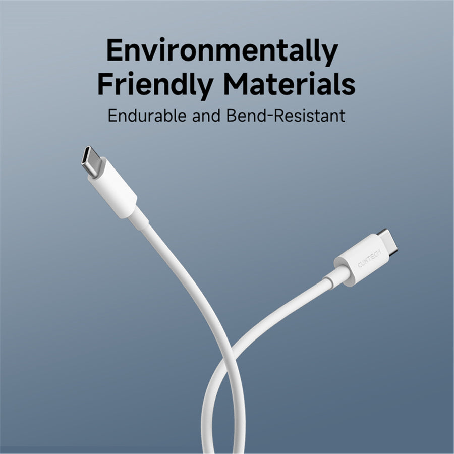CUKTECH 100W 5A 1.5m USB-C to USB-C Fast Charge Cable - White -