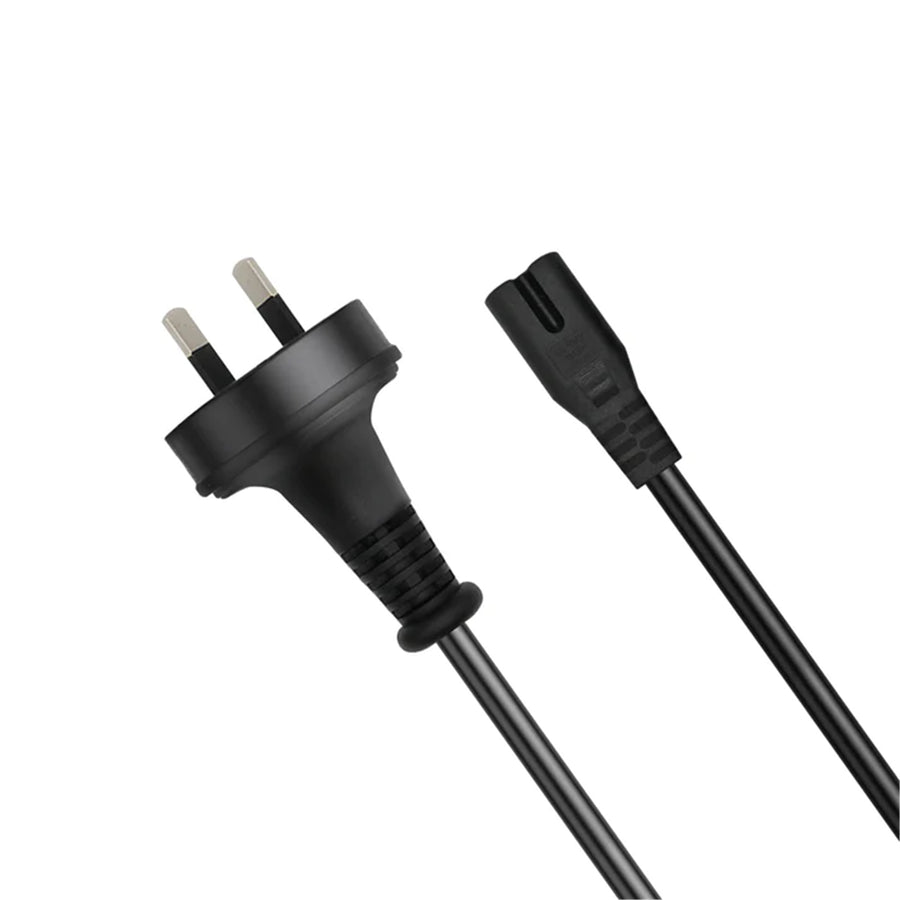 Cruxtec 2Pin Male to IEC-C7 Female Power Cable - 2m - SAA Approved - AU/NZ