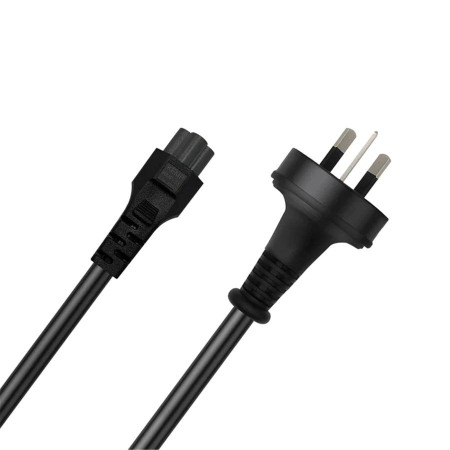 Cruxtec 3Pin Male to IEC-C5 Clover Shaped Female Power Cable - 1m -  SAA Approved - AU/NZ