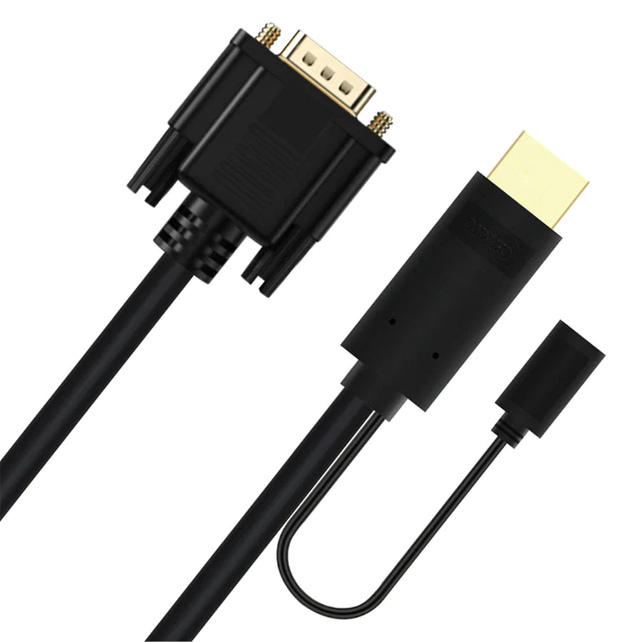 Cruxtec 2m HDMI Male to VGA Male Cable with Micro USB Female ( 1920x1080 )
