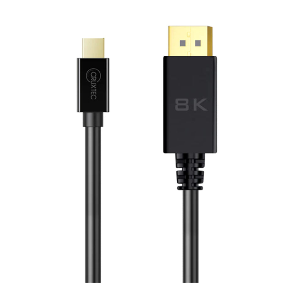 Cruxtec 1m Mini DisplayPort to Displayport 1.4 Cable -  8K/60Hz & 4K/120Hz