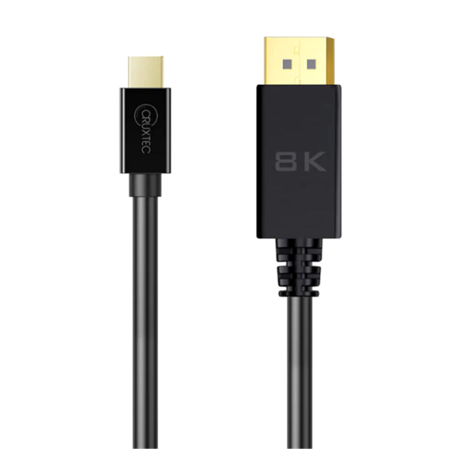 Cruxtec 2m Mini DisplayPort to Displayport 1.4 Cable -  8K/60Hz & 4K/120Hz