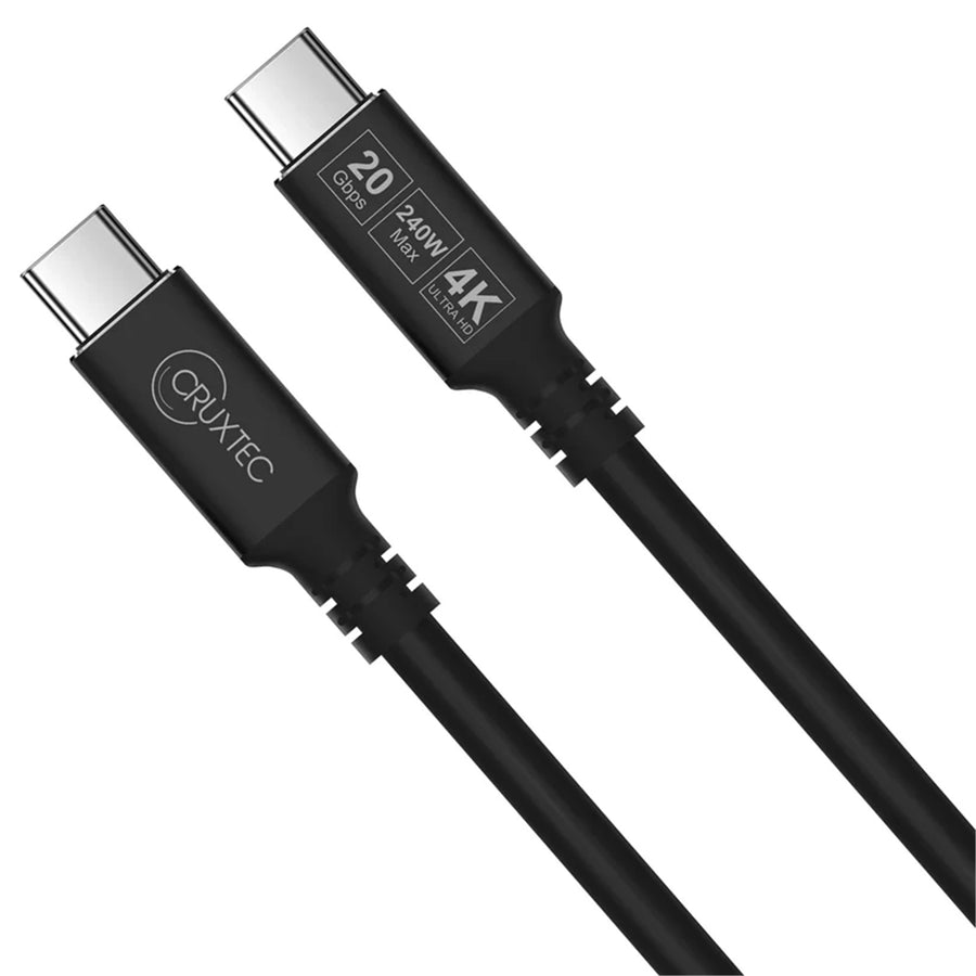 Cruxtec 3m USB-C to USB-C Cable - Full Feature for Syncing & Charging - ( 240W - 20Gbps - 4K/60Hz )