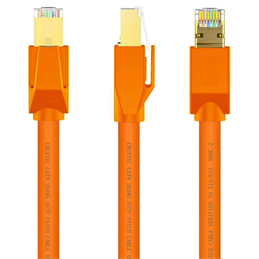 Cruxtec   Cat8 Ethernet Cable - 0.5m - Orange