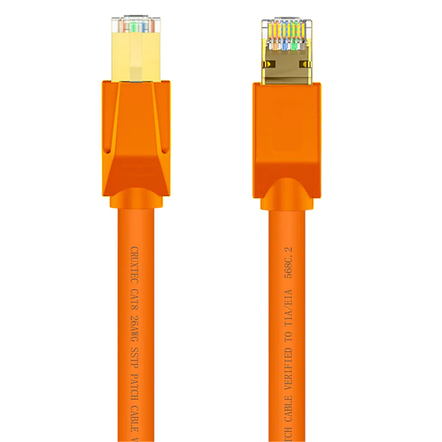Cruxtec   Cat8 Ethernet Cable - 5m - Orange
