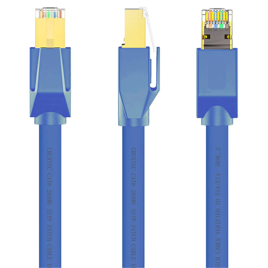 Cruxtec   Cat8 Ethernet Cable - 20m - Blue