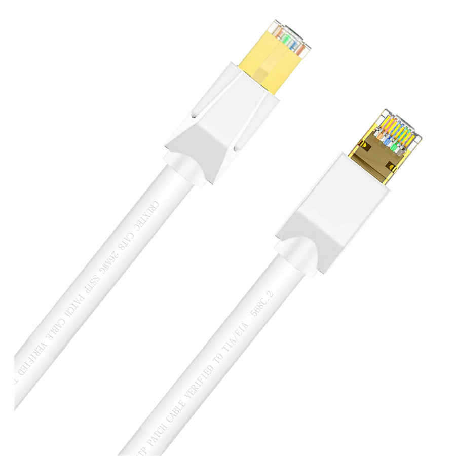 Cruxtec   Cat8 Ethernet Cable - 10m - White
