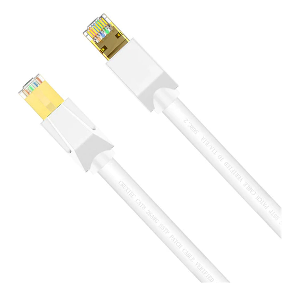 Cruxtec   Cat8 Ethernet Cable - 10m - White