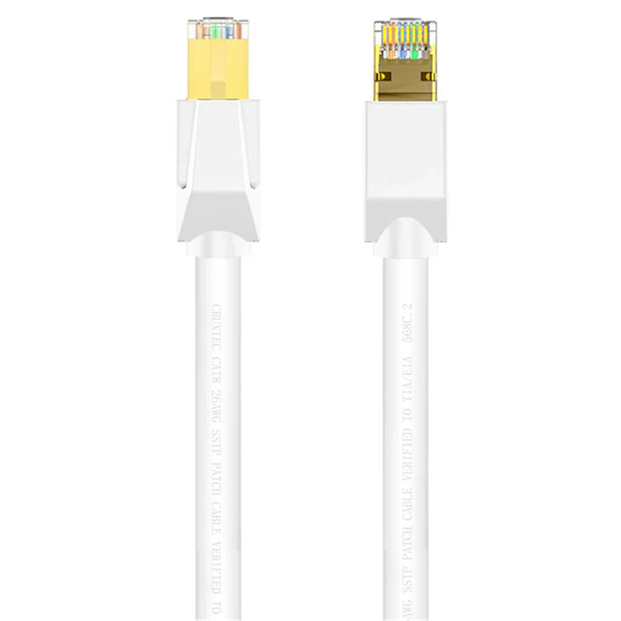 Cruxtec   Cat8 Ethernet Cable - 15m - White