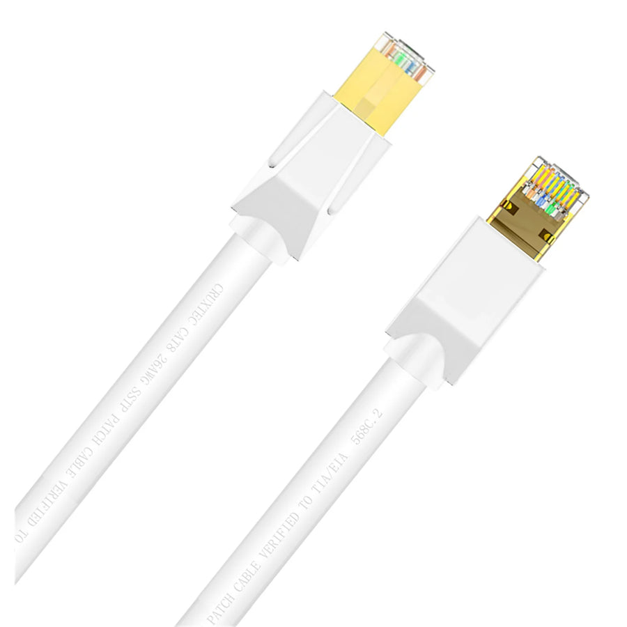 Cruxtec   Cat8 Ethernet Cable - 20m - White
