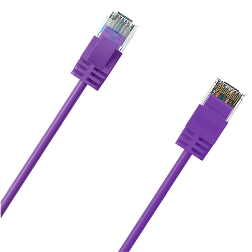Cruxtec Cat6A Ultra Slim Ethernet Cable - 30cm - Purple