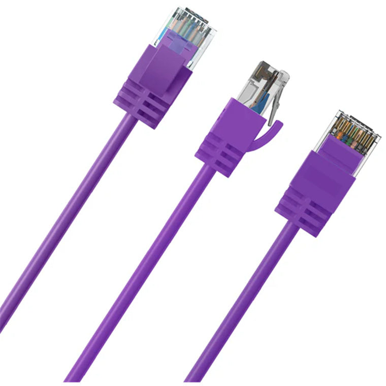 Cruxtec Cat6A Ultra Slim Ethernet Cable - 2m - Purple