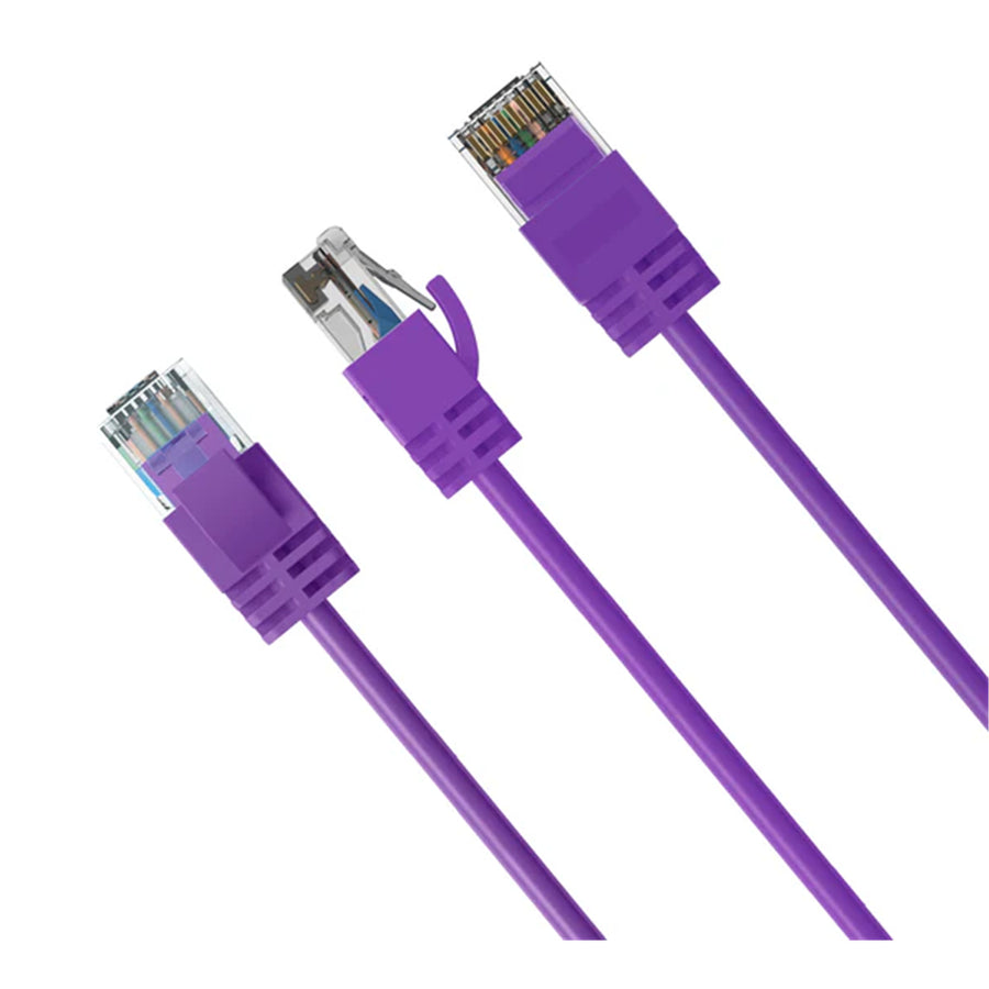 Cruxtec Cat6A Ultra Slim Ethernet Cable - 2m - Purple