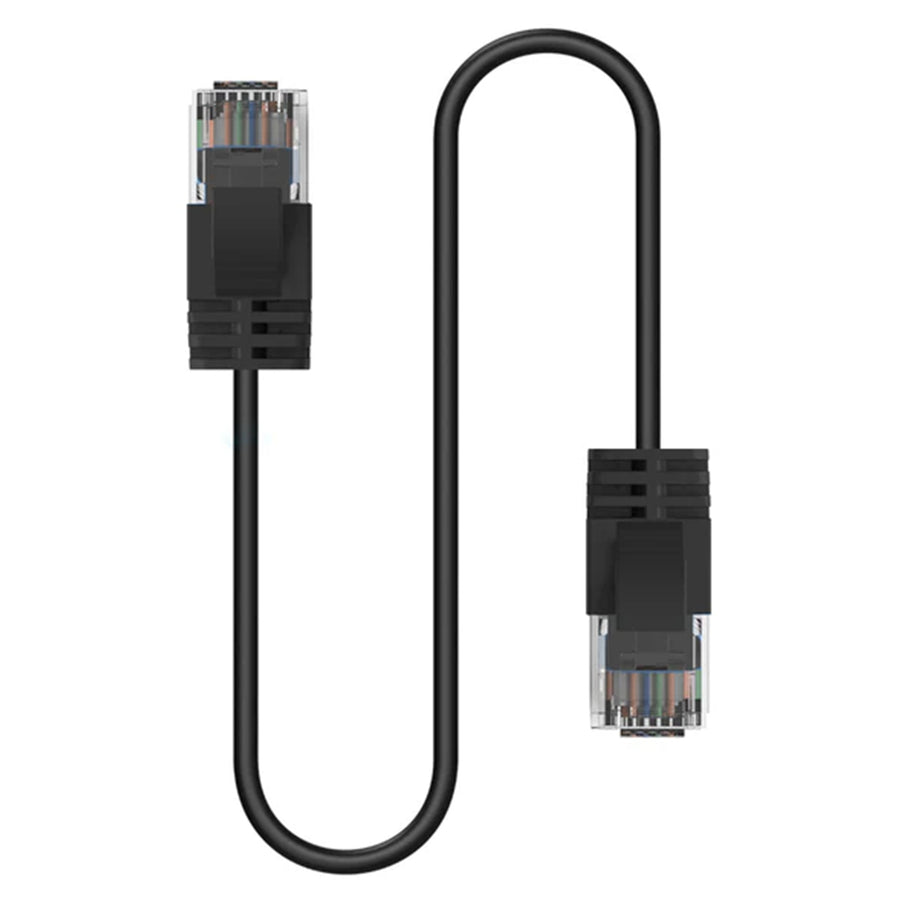Cruxtec Cat6A Ultra Slim Ethernet Cable - 30cm - Black