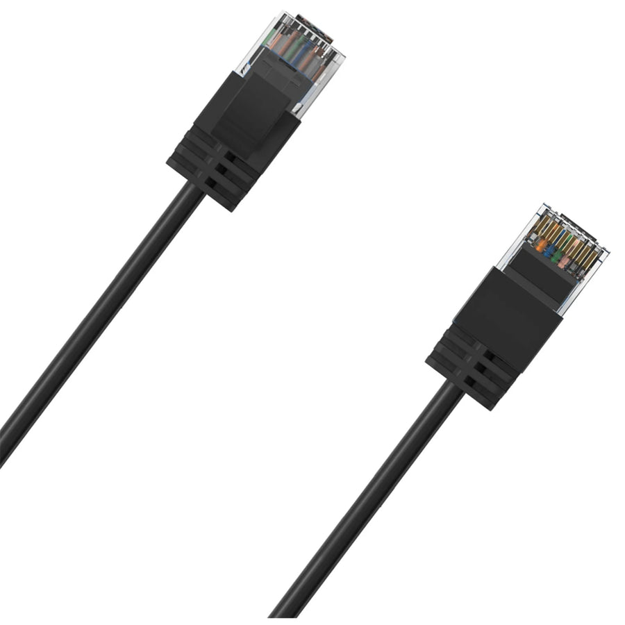Cruxtec Cat6A Ultra Slim Ethernet Cable - 50cm - Black