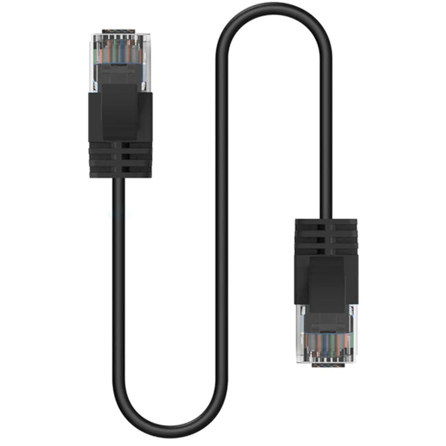 Cruxtec Cat6A Ultra Slim Ethernet Cable - 50cm - Black