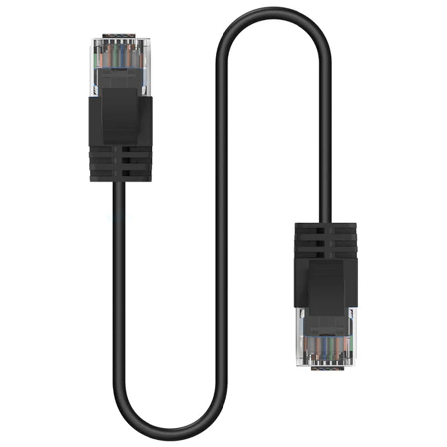 Cruxtec Cat6A Ultra Slim Ethernet Cable - 1m - Black
