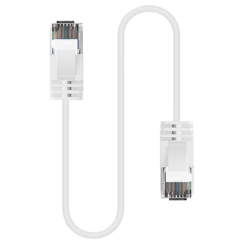 Cruxtec Cat6A Ultra Slim Ethernet Cable - 30cm - White