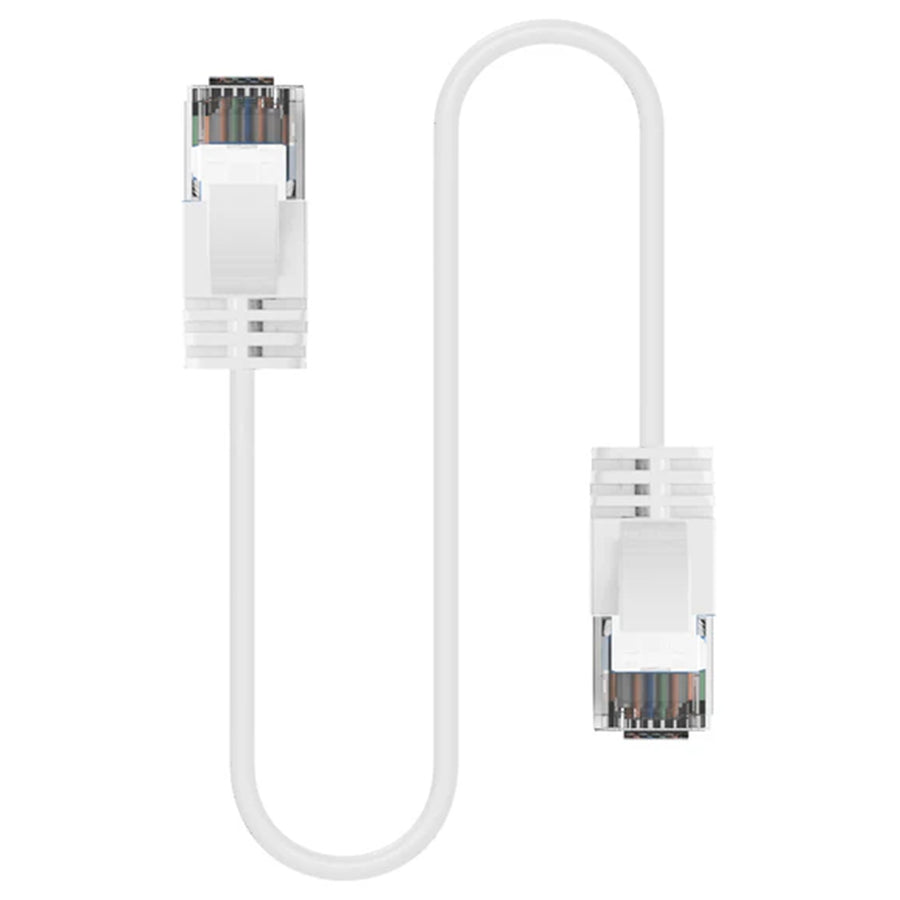 Cruxtec Cat6A Ultra Slim Ethernet Cable - 30cm - White