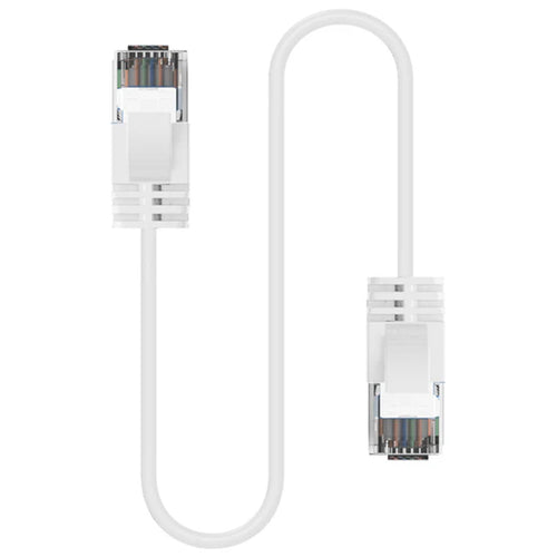 Cruxtec Cat6A Ultra Slim Ethernet Cable - 50cm - White