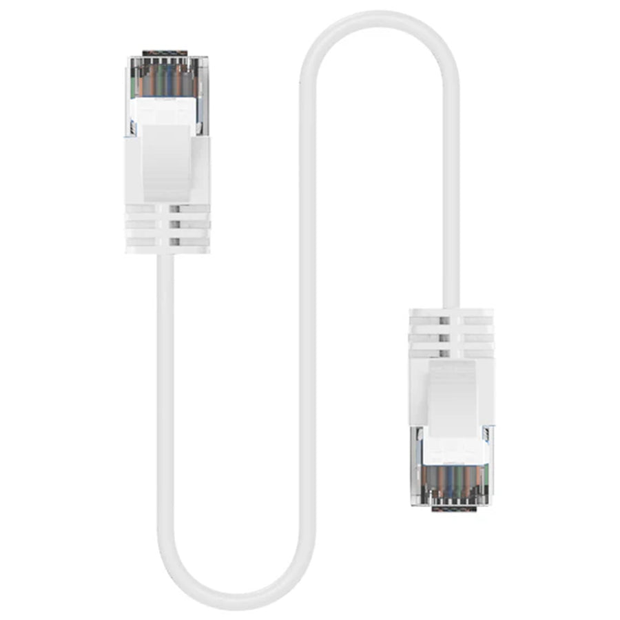 Cruxtec Cat6A Ultra Slim Ethernet Cable - 50cm - White